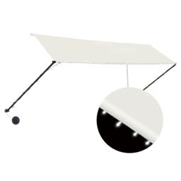 Berkfield Home Retractable Awning with LED 350x150 cm Cream in Beige - thumbnail 2