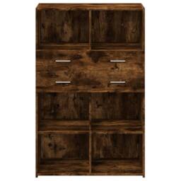 Berkfield Home Highboard Smoked Oak 80x42.5x124 cm Engineered Wood in Brown - thumbnail 4