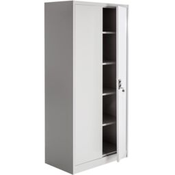 tectake Filing Cabinet Set - 5 height-adjustable shelves, lockable doors in Grey - Size: 2 Pack - thumbnail 4