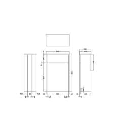 Balterley Bathroom WC Unit with Gloss White Finish, 818 x 502 x 260mm - thumbnail 2