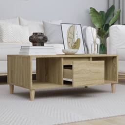 Berkfield Home Coffee Table Sonoma Oak 90x50x36, 5 cm Engineered Wood in Brown - thumbnail 2