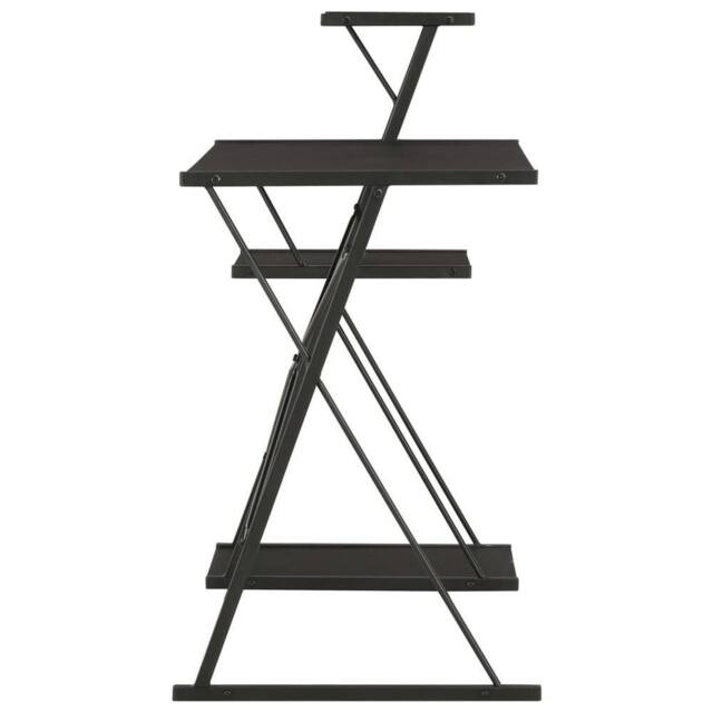 Berkfield Home Elegant Desk with Shelf Black 116x50x93 cm - Size: 116 x 50 x 93 cm - image 1