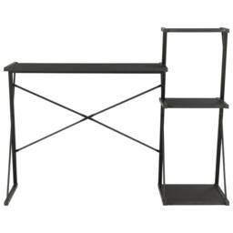 Berkfield Home Elegant Desk with Shelf Black 116x50x93 cm - Size: 116 x 50 x 93 cm - thumbnail 3