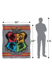Harry Potter Blanket, 152x127 cm Hogwarts Neon Pinstripe Logo Silky Touch Super Soft Throw Blanket in White - thumbnail 5