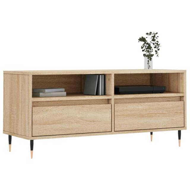 Berkfield Home TV Cabinet Sonoma Oak 100x34.5x44.5 cm Engineered Wood in Brown - image 1