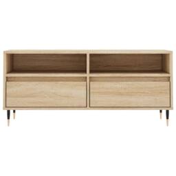 Berkfield Home TV Cabinet Sonoma Oak 100x34.5x44.5 cm Engineered Wood in Brown - thumbnail 5