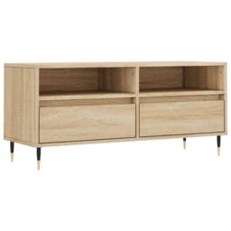 Berkfield Home TV Cabinet Sonoma Oak 100x34.5x44.5 cm Engineered Wood in Brown - thumbnail 3