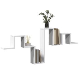 Berkfield Home Wall Shelf White 104.5x10x43 cm Engineered Wood - thumbnail 4