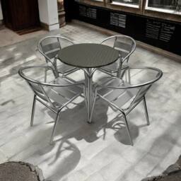 NESTLUNE Garden Furniture Sets, Catering Furniture in Silver - Size: 100 cm x 15 cm - thumbnail 2