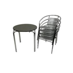 NESTLUNE Garden Furniture Sets, Catering Furniture in Silver - Size: 100 cm x 15 cm - thumbnail 3