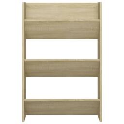 Berkfield Home Wall Shoe Cabinets 2 pcs Sonoma Oak 60x18x90 cm Engineered Wood in Tan - Size: 60 x 18 x 90 cm - thumbnail 6