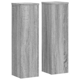 Berkfield Home Plant Stand 2pcs Grey Sonoma 17x17x60 cm Engineered Wood - Size: 17 x 17 x 60 cm - thumbnail 1