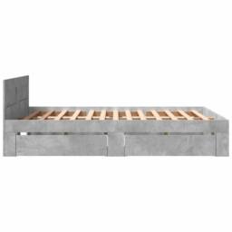 Berkfield Home Bed Frame with Headboard without Mattress Concrete Grey 160x200 cm - thumbnail 6