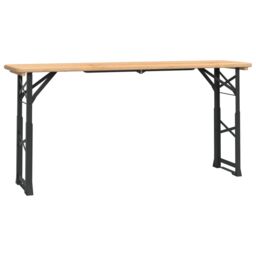 Berkfield Home Folding Beer Table 170x50x75/105 cm Solid Wood Fir in Brown - thumbnail 2