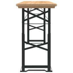 Berkfield Home Folding Beer Table 170x50x75/105 cm Solid Wood Fir in Brown - thumbnail 4