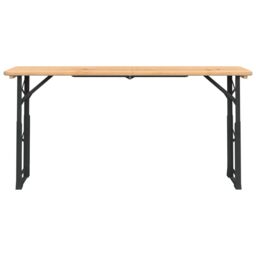 Berkfield Home Folding Beer Table 170x50x75/105 cm Solid Wood Fir in Brown - thumbnail 3