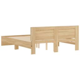 Berkfield Home Bed Frame with LED without Mattress Sonoma Oak 150x200 cm King Size in Brown - thumbnail 9