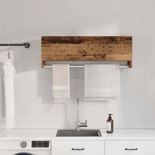 Berkfield Home Wardrobe Old Wood 100x32.5x35 cm Engineered Wood in Brown - image 1