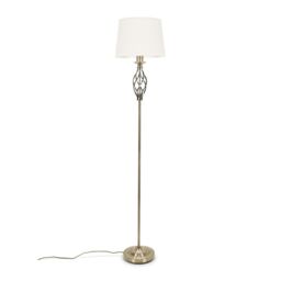 ValueLights Memphis Antique Brass Traditional Floor Lamp in Brown - thumbnail 2