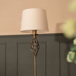 ValueLights Memphis Antique Brass Traditional Floor Lamp in Brown - thumbnail 4