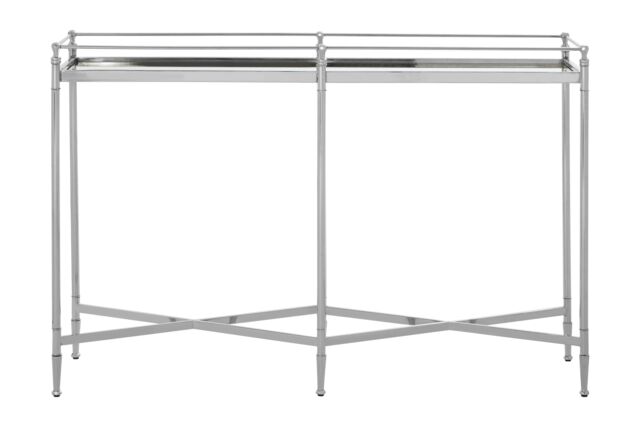 Orsina Elegant Mirrored Top Console Table, Captivating Silver Finished Hallway Table, Decorative Table, Center Table - image 1