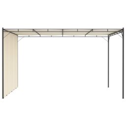 Berkfield Home Garden Gazebo with Side Curtain 4x3x2.25 m Cream in Beige - thumbnail 3