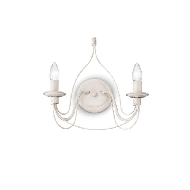Netlighting Corte 2 Light Indoor Candle Wall Light Antique White E14 - image 1