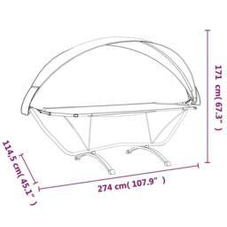 Berkfield Home Outdoor Lounge Bed with Canopy Grey Steel & Oxford Fabric - thumbnail 7