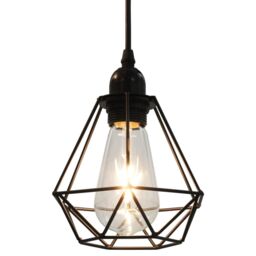 Berkfield Home Ceiling Lamp with Diamond Design Black 3 x E27 Bulbs - thumbnail 4
