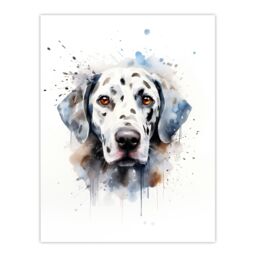 "Artery8 Wall Art Print Dalmatian Lovers Gift Watercolour Pet Portrait Painting Artwork Poster - Size: W24"" x H32""" - thumbnail 1