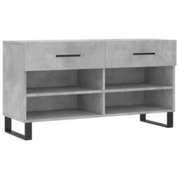 Berkfield Home Shoe Bench Concrete Grey 102x35x55 cm Engineered Wood - Size: 102 x 35 x 55 cm