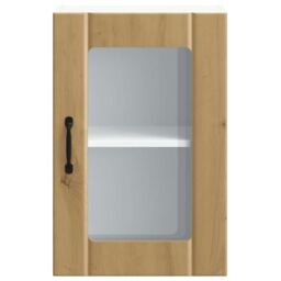 Berkfield Home Kitchen Wall Cabinet with Glass Door Lucca Artisan Oak in Brown - thumbnail 5