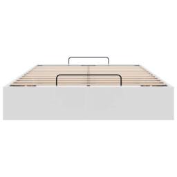 Berkfield Home Ottoman Bed Frame without Mattress White Double Faux Leather - thumbnail 6