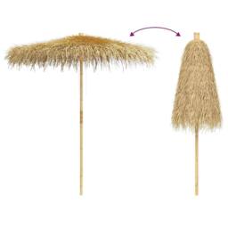 Berkfield Home Durable Bamboo Parasol with Banana Leaf Roof 210 cm in Brown - thumbnail 6