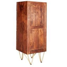 Wyld Haus Bandung Dark Mango Wood & Gold 5 Drawer Tall Chest in Brown - thumbnail 5