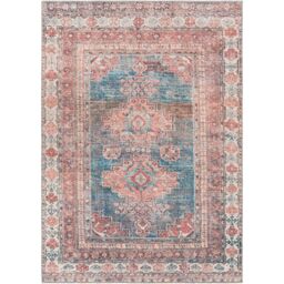 Livabliss Colin-Washable Brown Grey Blue Traditionnal Vintage Boho Living Dining Rug in Pink - Size: 80 cm x 220 cm - thumbnail 2