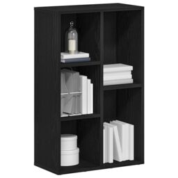 Berkfield Home Bookcase Black Oak 50x25x80 cm Engineered Wood - Size: 50 x 25 x 80 cm - thumbnail 4