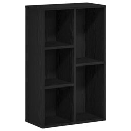 Berkfield Home Bookcase Black Oak 50x25x80 cm Engineered Wood - Size: 50 x 25 x 80 cm - thumbnail 2
