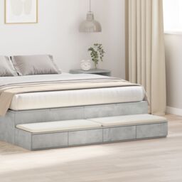 Berkfield Home Bedside Table Concrete grey Engineered wood 150 x 36.5 x 16.5 cm