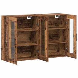 Berkfield Home Wall Mounted Cabinets 2 pcs Old Wood 69.5x34x90 cm Engineered Wood in Brown - thumbnail 5