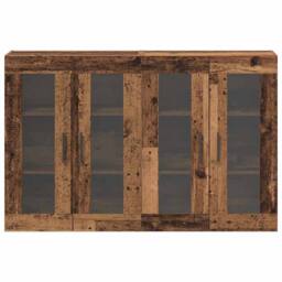 Berkfield Home Wall Mounted Cabinets 2 pcs Old Wood 69.5x34x90 cm Engineered Wood in Brown - thumbnail 6