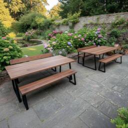 TRL Handmade Furniture Elegant Beech Outdoor Table - Walnut in Brown - thumbnail 2