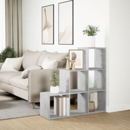 Berkfield Home Room Divider Bookcase¬†3-Tier¬†Concrete Grey 99x29x99 cm Engineered Wood - Size: 99 x 29 x 99 cm - thumbnail 4
