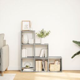Berkfield Home Room Divider Bookcase¬†3-Tier¬†Concrete Grey 99x29x99 cm Engineered Wood - Size: 99 x 29 x 99 cm - thumbnail 3
