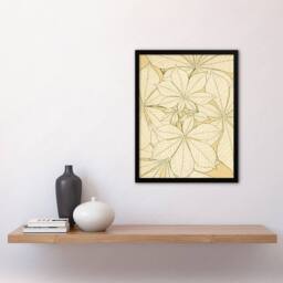 Artery8 Owen Jones Framed Wall Art Leaves From Nature No 1 Vintage Botanical in Beige - Size: A4 - thumbnail 2