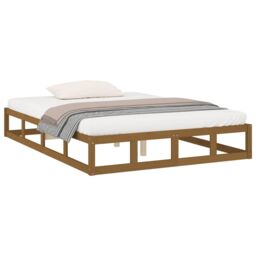 Berkfield Home Bed Frame Honey Brown 150x200 cm King Size Solid Wood - thumbnail 3