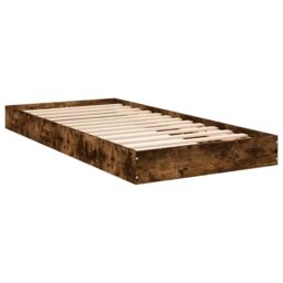 Berkfield Home Bed Frame without Mattress Smoked Oak 75x190 cm Small Single Engineered Wood in Brown - thumbnail 6