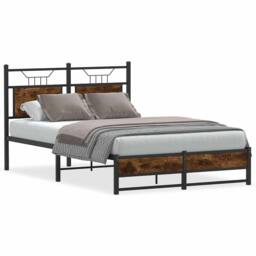 Berkfield Home Bed Frame without Mattress Smoked Oak 120x200 cm Engineered Wood in Brown - Size: Small Double - thumbnail 1
