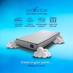 Bedzonline 7-Zone Hybrid Memory Foam & Spring Mattress - 4FT Small Double in Grey - thumbnail 4