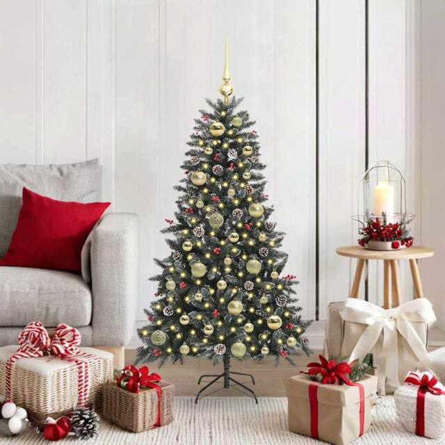 Berkfield Home Artificial Christmas Tree with 150 LEDs Green 68 x 68 x 120 cm - image 1